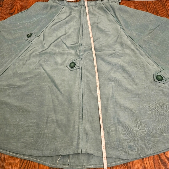 vintage circle skirt midi knee length high waisted size XS 24 80s teal Epaulette - Picture 6 of 6